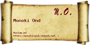 Monoki Ond névjegykártya